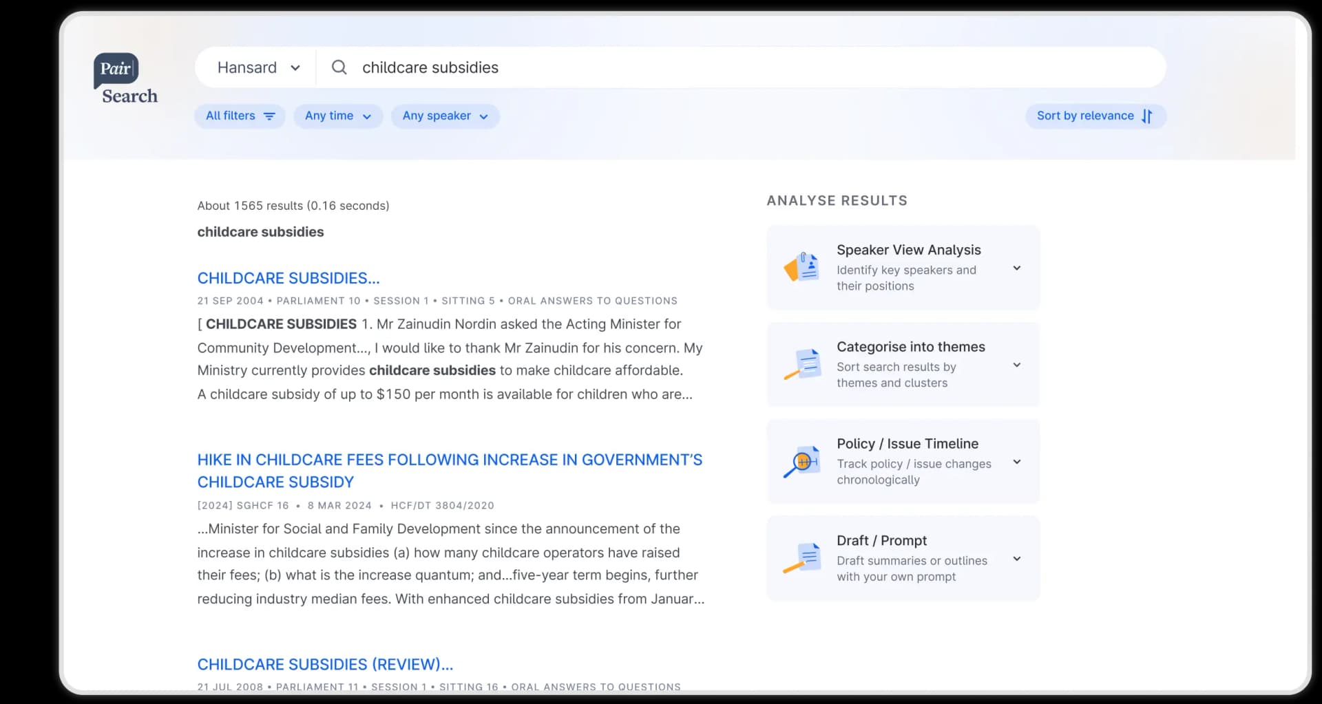 Legal and Policy Search Tools: From Search to Analysis 7x Faster
